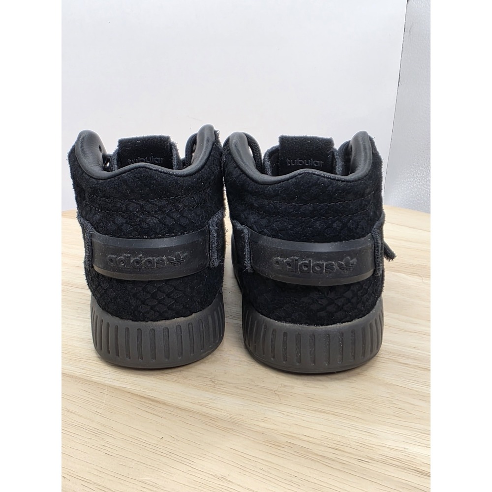 Little Kids 6K - Adidas Tubular Invader Strap Athletic Shoes Triple Black RARE - Picture 6 of 10